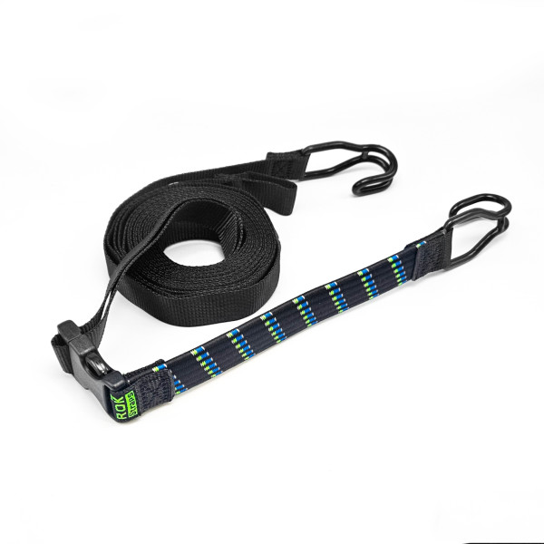 Rok Straps Rok all purpose heavy duty adj stretch strap 450mm to 1500mm black/blue/green/reflective [150025a-r]